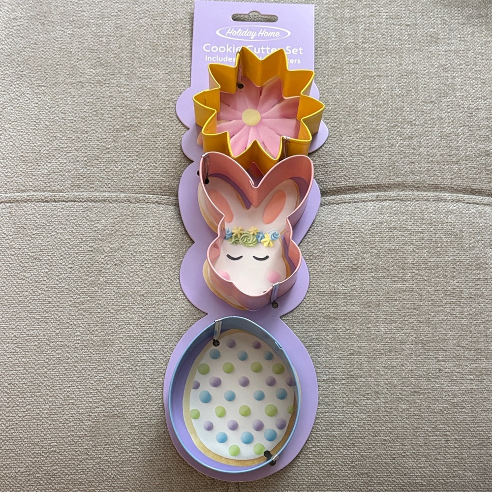 Easter Cookie Cutter Set (3) Flower Bunny Egg